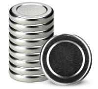 KADAX Jar Lids Ø 43 mm, Sealing Solutions for Small Bottles and Mini Jars, Metal Tops with Four Threads for Preserving Jam and Honey (Silver Lids, Set of 10)