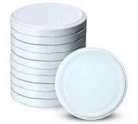KADAX Jar Lids Ø 66 mm, Secure Metal Lids with Four Threads, Jar Seals Replacement, Twist Off Closure for Pickling, Preserving (White, Set of 10)