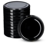 KADAX Jar Lids Ø 66 mm, Secure Metal Lids with Four Threads, Jar Seals Replacement, Twist Off Closure for Pickling, Preserving (Black, Set of 10)
