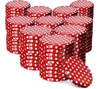 KADAX Jar Lids Ø 82 mm, Secure Metal Lids with Six Threads, Jar Seals Replacement, Twist Off Closure for Pickling and Preserving (Red Peas, Set of 100)