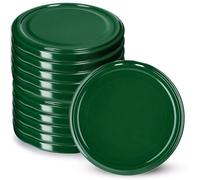 KADAX Jar Lids Ø 82 mm, Secure Metal Lids with Six Threads, Jar Seals Replacement, Twist Off Closure for Pickling and Preserving (Green, Set of 10)