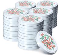 KADAX Jar Lids Ø 82 mm, Secure Metal Lids with Six Threads, Jar Seals Replacement, Twist Off Closure for Pickling and Preserving (Folklore, Set of 50)