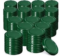 KADAX Jar Lids Ø 82 mm, Secure Metal Lids with Six Threads, Jar Seals Replacement, Twist Off Closure for Pickling and Preserving (Green, Set of 200)