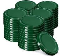 KADAX Jar Lids Ø 82 mm, Secure Metal Lids with Six Threads, Jar Seals Replacement, Twist Off Closure for Pickling and Preserving (Green, Set of 50)