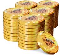KADAX Jar Lids Ø 82 mm, Secure Metal Lids with Six Threads, Jar Seals Replacement, Twist Off Closure for Pickling and Preserving (Honey, Set of 50)