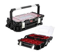 Kadax Keter Cantilever Organizer, 2 Removable Compartments, 56.5 X 31.7 X 16.1 Cm, 3.56 Kg, Black, Resin, Water Resistant, Tool Box