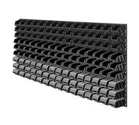 Kadax Large Tool Wall Shelf, 174 X 78 Cm, Storage System Made Of Plastic, Workshop Shelf For Garage (Black, 135 Pieces. V2)