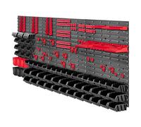 Kadax Large Tool Wall Shelf, 174 X 78 Cm, Storage System Made Of Plastic, Workshop Shelf For Garage (Red And Black, 150 Pieces)