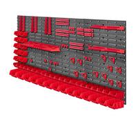 Kadax Large Tool Wall Shelf, 174 X 78 Cm, Storage System Made Of Plastic, Workshop Shelf For Garage (Red, 110 Pieces)