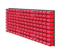 Kadax Large Tool Wall Shelf, 174 X 78 Cm, Storage System Made Of Robust Plastic, Workshop Shelf For Garage (Red, 135 Pieces)