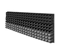 Kadax Large Tool Wall Shelf, 232 X 78 Cm, Storage System Made Of Plastic, Workshop Shelf For Garage (Black, 180 Pieces. V2)