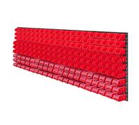 Kadax Large Tool Wall Shelf, 232 X 78 Cm, Storage System Made Of Plastic, Workshop Shelf For Garage (Red, 180 Pieces. V2)