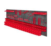 Kadax Large Tool Wall Shelf, 232 X 78 Cm, Storage System Made Of Robust Plastic, Workshop Shelf For Garage (Red, 174 Pieces)