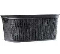 Kadax Laundry Basket 27L, Plastic Washing Basket With Handles For Bathroom And Laundry Room, Black