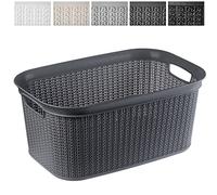 KADAX Laundry Basket 27L, Plastic Washing Basket with Handles for Bathroom and Laundry Room, Large Hamper for Carrying and Holding Clothes (Graphite)
