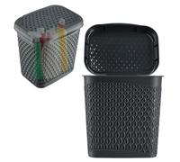 KADAX Laundry Detergent Storage Container, Detergent Container with Lid, Storage Bucket for Cleaning Products, Washing Powder Plastic Container (Black)