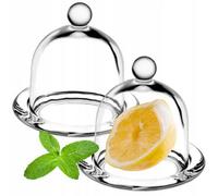 Kadax Lemon Holder, Small Glass Container With Lid And Handle, Onion Storage For Fridge, Transparent Kitchen Container (Set Of 2)