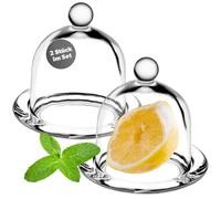 KADAX Lemon Holder, Small Glass Container with Lid and Handle, Onion Storage for Fridge, Transparent Kitchen Container for Tomato (Set of 2)