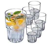 Kadax Long Drink Glasses, Cocktail Glasses, Drink Glasses, Drinking Glasses, Modern Water Glasses, Ribbed Glasses For Drinks