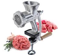 KADAX Manual Meat Grinder, Cast Iron Meat Mincer with Steel Cutting Plate and Wooden Handle, Multifunctional Hand Mincing Machine (Size 5)