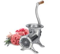 Kadax Manual Meat Grinder, Cast Iron Meat Mincer With Steel Cutting Plate And Wooden Handle, Size 22