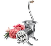 Kadax Manual Meat Grinder, Cast Iron Meat Mincer With Steel Cutting Plate And Wooden Handle, Size 32