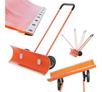 Kadax Manual Snow Shovel With Wheels And Safe Handle Heavy Duty Snow Removal Tool For Snow Powing Pows (95.5 X 33.5Cm)