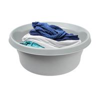 Kadax Matte Plastic Washing Bowl, Plastic Bowl, Round Washing Bowl, Durable Washing Bowl, Household Water Bowl (Light Grey, 9L)