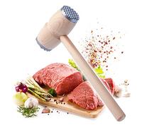 KADAX Meat Tenderiser with Wooden Handle, Meat Mallet with Durable Metal Surfaces for Effortless and Uniform Tenderising of Meat Cuts, Steak Hammer