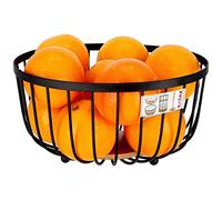 KADAX Metal Fruit Basket, Powder Coated, Fruit Bowl, Decorative Wire Basket, Modern Metal Basket for Fruit, Vegetables, Snacks, Newspaper, Bathroom, Snack Basket, Design, 25 cm, Stripes)