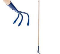 Kadax Metal Hand Cultivator Long Handle Wooden Cultivator Heavy Duty Cultivator Garden Claw Garden Hoe Loosening Soil (3 Prongs)