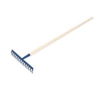 Kadax Metal Rake With Long Wooden Handle, Heavy Duty Rake For Soil Levelling And Weeding (14 Prongs)