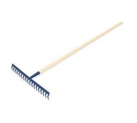 Kadax Metal Rake With Long Wooden Handle, Heavy Duty Rake For Soil Levelling And Weeding (18 Prongs)