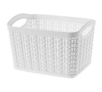 Kadax Open Storage Basket, Plastic Organiser With Handles In Multiple Colours, Rectangular Basket, Multifunctional Box (White)