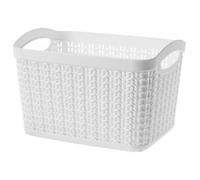 Kadax Open Storage Basket, Plastic Organiser With Handles In Multiple Colours, Rectangular Basket, (White)
