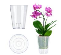 Kadax Orchid Pot, Plastic Flowerpot In Several Colours, Lightweight Plant Pot In Multiple Sizes (Transparent, 13 Cm, High)