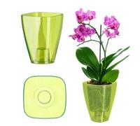 Kadax Orchid Pot, Plastic Flowerpot In Several Colours, Lightweight Plant Pot In Multiple Sizes (Transparent Purple, 9 Cm)