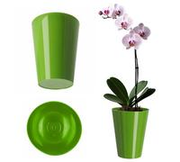 Kadax Orchid Pot, Plastic Flowerpot In Several Colours, Plant Pot In Multiple Sizes, Elegant Pot (Diameter 13Cm, Green)