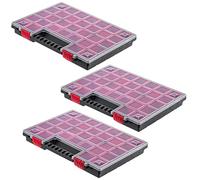 KADAX Toolbox, Plastic, 40 x 30 cm, 3 Piece Set, Includes Transparent Lid, Small Parts Magazine in Various Sizes, Assortment Box