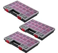 KADAX Organiser, Tool Box Made of Plastic, Small Parts Magazine with Transparent Lid, Small Parts Magazine in Various Sizes, Assortment Box (34 x 25 cm, Pack of 3)