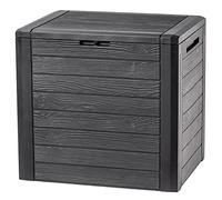 KADAX Outdoor Storage Box 140L, Waterproof Plastic Chest for Storing Garden Tools, Equipment and Cushions, Decorative Container for Outside (Dark Brown)