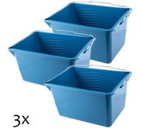 Kadax Paint Bucket, Plastic Paint Scuttle, Metal Handle Rectangular Panting Bucket For Renovations, Repairs (12L, 3 Pieces, Blue)