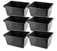 Kadax Paint Bucket, Plastic Paint Scuttle, Metal Handle Rectangular Panting Bucket For Renovations, Repairs (12L, 6 Pieces, Black)