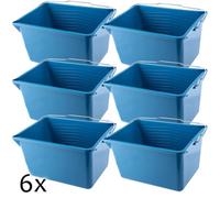 Kadax Paint Bucket, Plastic Paint Scuttle, Metal Handle Rectangular Panting Bucket For Renovations, Repairs (12L, 6 Pieces, Blue)