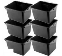 Kadax Paint Bucket, Plastic Paint Scuttle, Metal Handle Rectangular Panting Bucket For Renovations, Repairs (8L, 6 Pieces, Black)