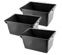 Kadax Paint Bucket, Plastic Paint Scuttle, Metal Handle Rectangular Panting Bucket For Renovations, Repairs (12L, 3 Pieces, Black)