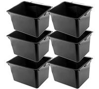 KADAX Paint Bucket, Plastic Paint Scuttle with Metal Handle, Rectangular Panting Bucket for Renovations, Repairs, Repainting, Lightweight Paint Container (8L, Black, Set of 6)