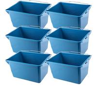 KADAX Paint Bucket, Plastic Paint Scuttle with Metal Handle, Rectangular Panting Bucket for Renovations, Repainting, Paint Container (Blue, 12L, Set of 6)
