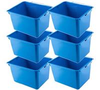 KADAX Paint Bucket, Plastic Paint Scuttle with Metal Handle, Rectangular Panting Bucket for Renovations, Repairs, Repainting, Lightweight Paint Container (8L, Blue, Set of 6)