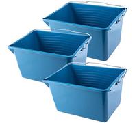 KADAX Paint Bucket, Plastic Paint Scuttle with Metal Handle, Rectangular Panting Bucket for Renovations, Repairs, Repainting, Lightweight Paint Container (12L, Blue, Set of 3)